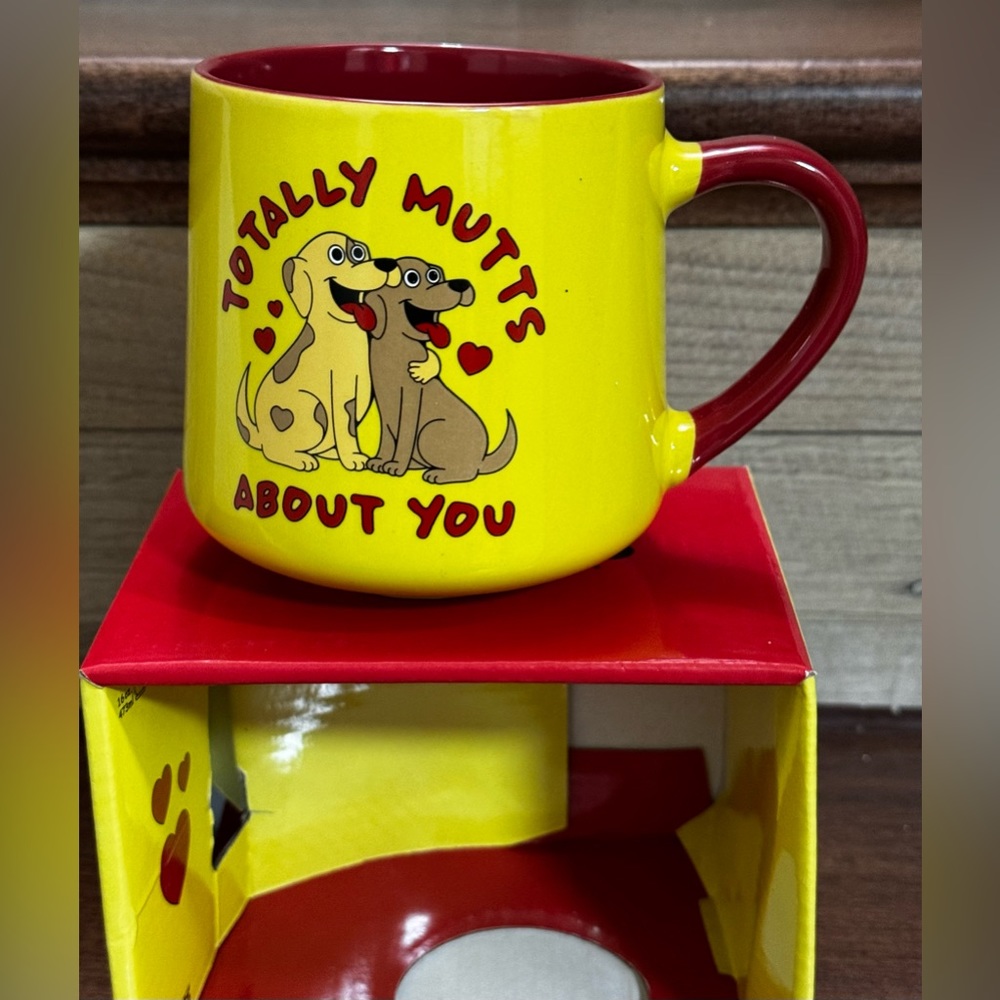 My Valentine Totally Mutts About You 🐾 Hand Painted Ceramic Mug 16oz